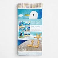 Seaside Tea Towel - Anstruther Beach | Coastal Tea Towel | Louise Stocker