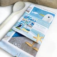 Seaside Tea Towel - Anstruther Beach | Coastal Tea Towel | Louise Stocker