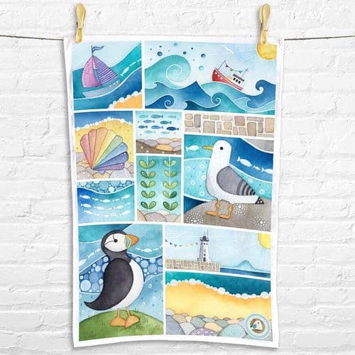 Seaside Tea Towel - Anstruther Beach