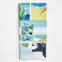 Seaside Tea Towel - Crail Harbour | Coastal Tea Towel | Louise Stocker