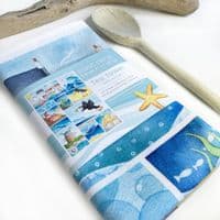 Seaside Tea Towel - Crail Harbour | Coastal Tea Towel | Louise Stocker