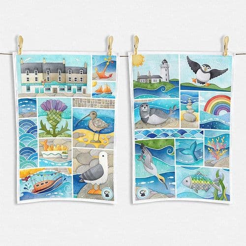 Seaside Tea Towel Set of 2