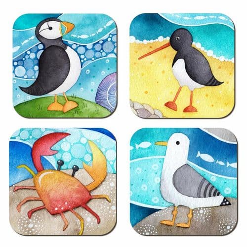 Seaside Wildlife Coasters - Set of 4
