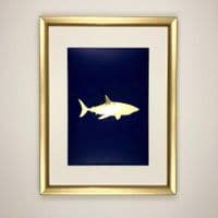 Shark Gold Foil Print | Metallic Art Print | Nichol Foster