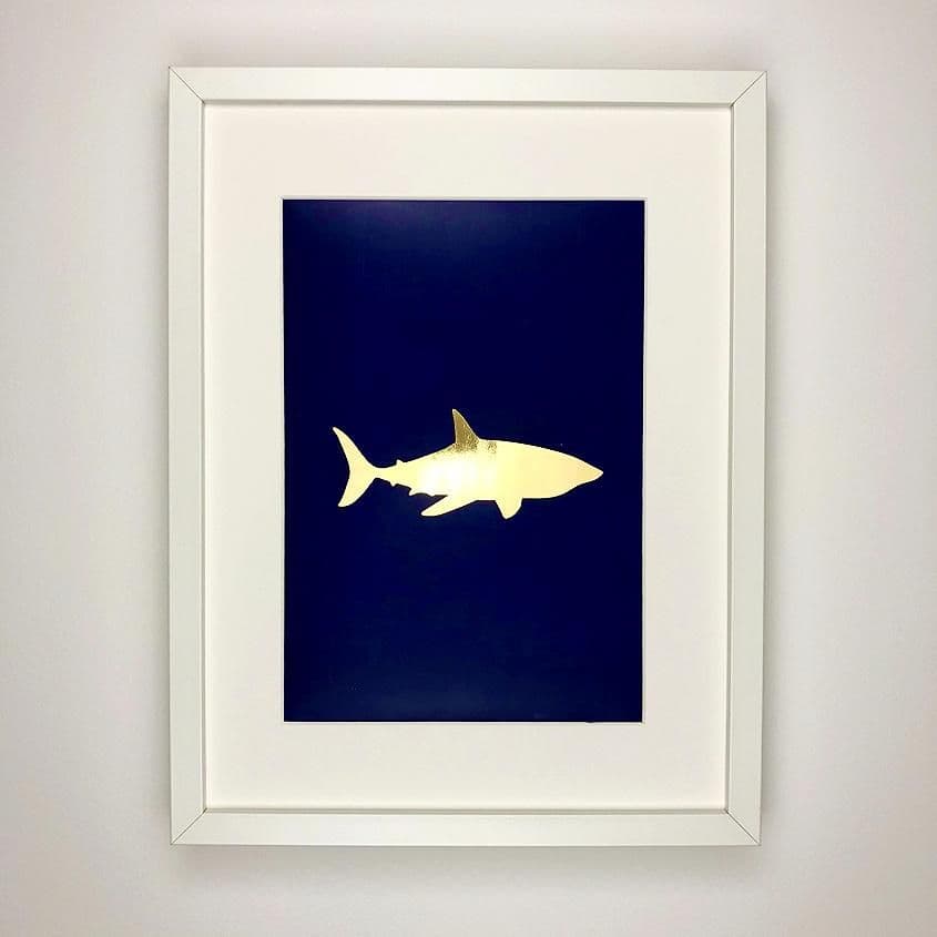 Shark - Gold Foil Art Print