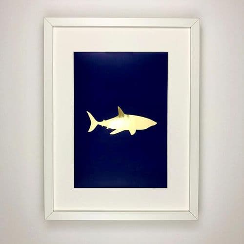Shark - Gold Foil Art Print