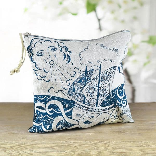 Ship - Linen Zip Pouch Bag |Jill Pargeter