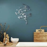 Shoal - Stainless Steel Abstract Fish Wall Art by Janet Mary Robinson