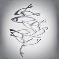 Shoal - Stainless Steel Abstract Fish Wall Art by Janet Mary Robinson