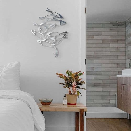 Shoal - Stainless Steel Abstract Fish Wall Art