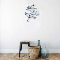 Shoal - Tempered Steel Fish Wall Art by Janet Mary Robinson