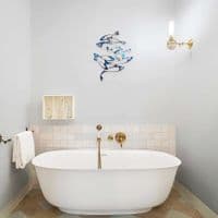 Shoal - Tempered Steel Fish Wall Art by Janet Mary Robinson