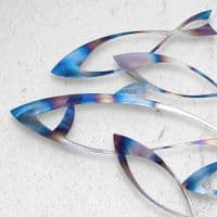 Shoal - Tempered Steel Fish Wall Art by Janet Mary Robinson