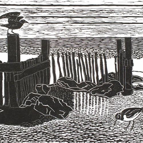 Shoreline – Woodcut Print