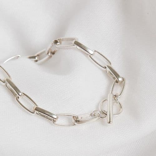 Silver Anchor Chain Bracelet