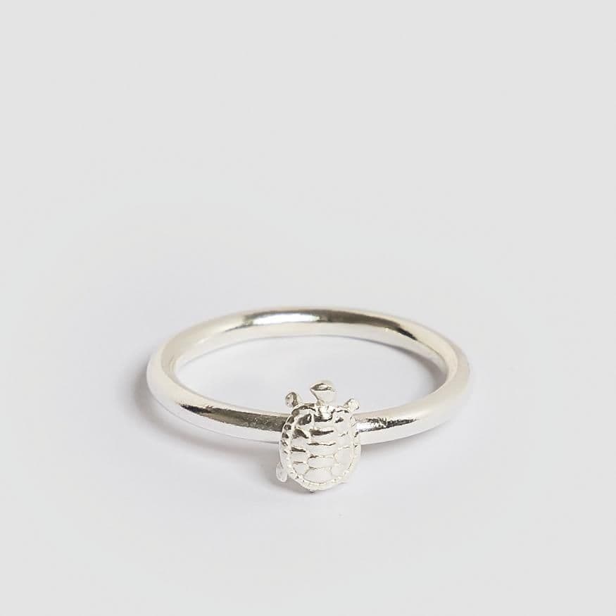 Silver Baby Turtle Ring