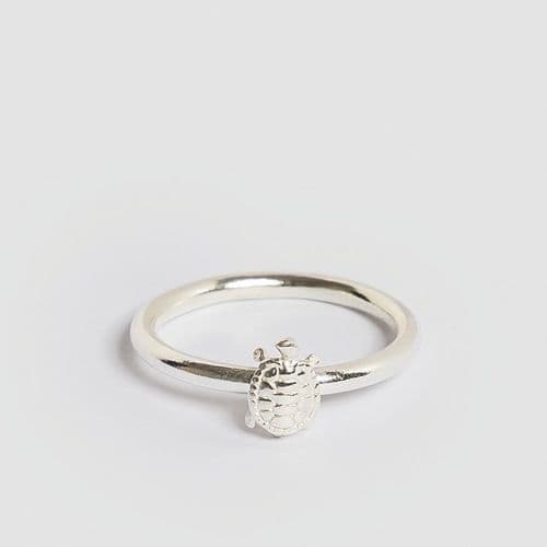 Silver Baby Turtle Ring
