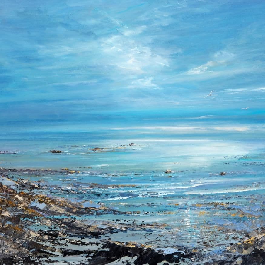 Silver Skies over Maer Rocks – Print