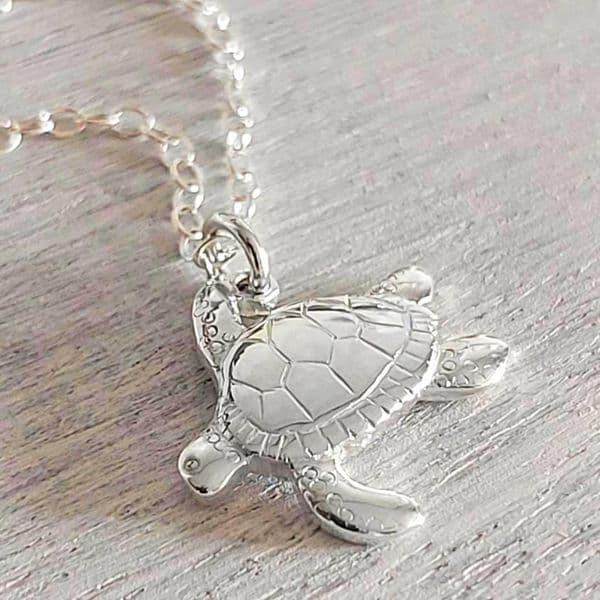 Silver Turtle Pendant Necklace | Selkie Jewellery