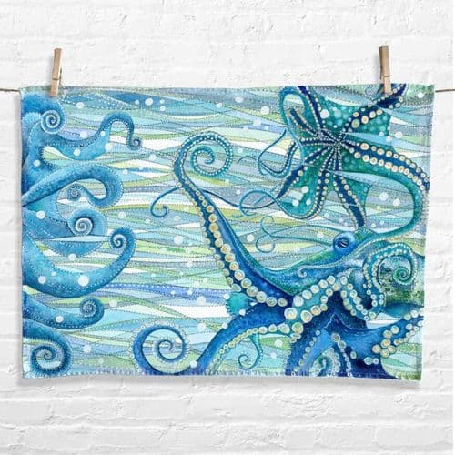 Silvery Sea Octopus – Tea Towel