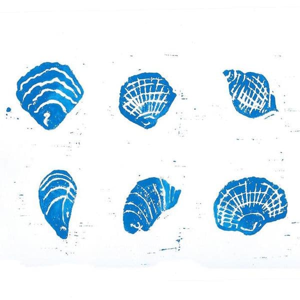 Six Shells Lino Print | Linocut | Marnie Baker