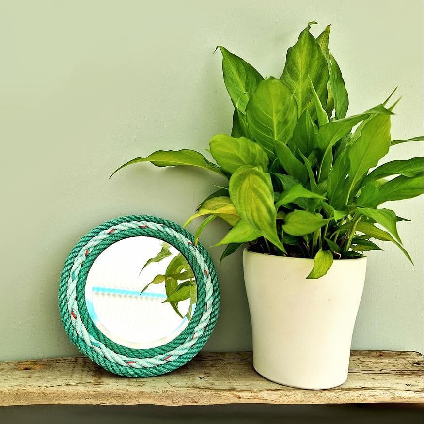 Blue & Beige Recycled Rope Mirror | Wall Mirror | Rachel White