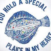 Special Plaice in my Heart Linocut Print | Chris Taylor