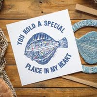 Special Plaice in my Heart Linocut Print | Chris Taylor