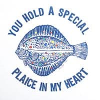 Special Plaice in my Heart Linocut Print | Chris Taylor