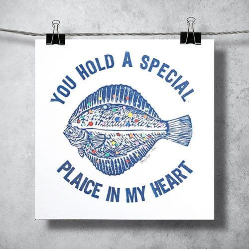 Special Plaice in my Heart - Linocut Print
