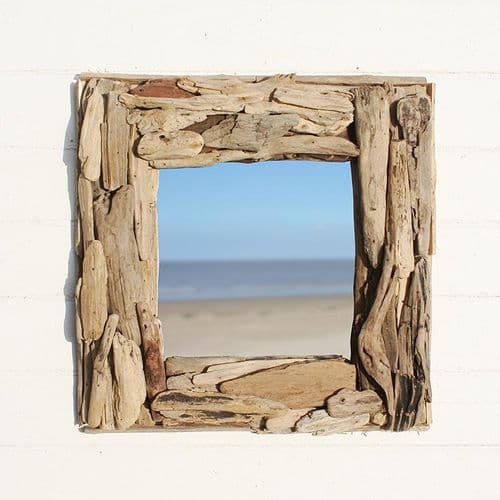 Square Driftwood Wall Mirror No: 3