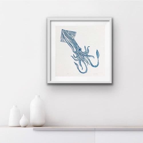 Squid - Linocut Print