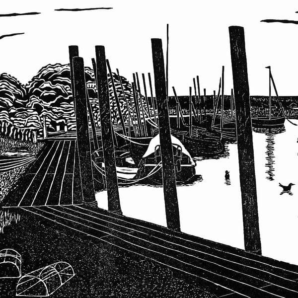 Staithe | Woodcut Print | Valerie Sims