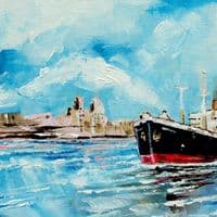Steamer in Port | Original Painting | Stuart Roy