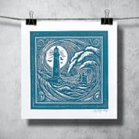 Storm Sea Linocut Print | Chris Taylor
