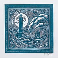 Storm Sea Linocut Print | Chris Taylor