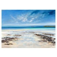 Summer Clouds over Godrevy Lighthouse, Cornwall Print | Art Print | Gail Morris