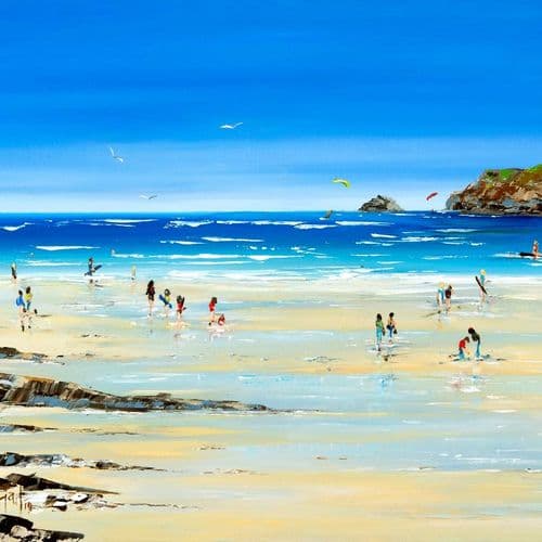 Summer Fun at Polzeath Cornwall - print