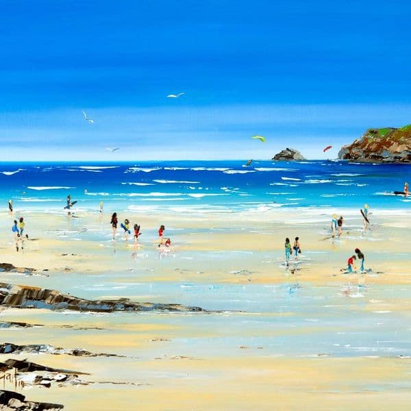 Summer Fun at Polzeath Cornwall | Art Print | Gail Morris