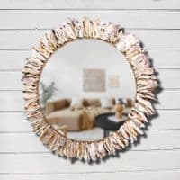 Sunburst Oyster Seashell Mirror | Wall Mirror