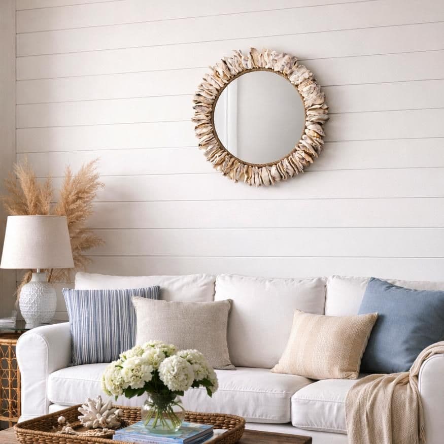 Sunburst Oyster Seashell Mirror