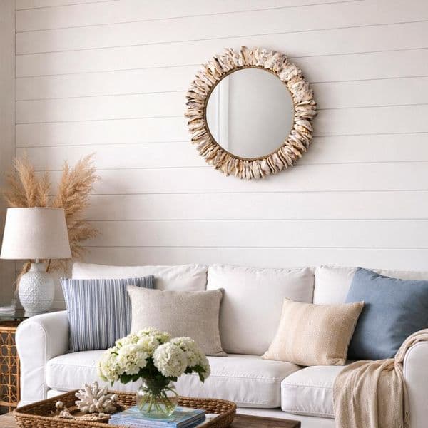 Sunburst Oyster Seashell Mirror | Wall Mirror