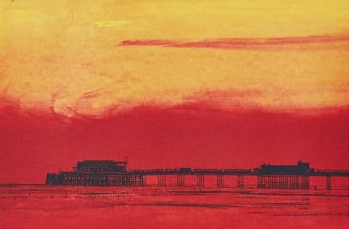 Sunset at Worthing Pier Card