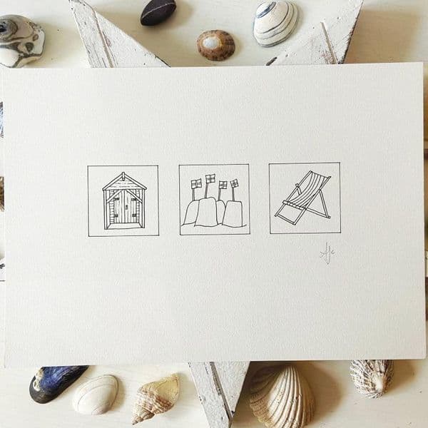 The Beach | Hand Drawn Illustration | Limited Edition | Alison Collins
