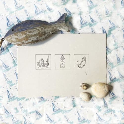 The Harbour - Hand Drawn Illustration