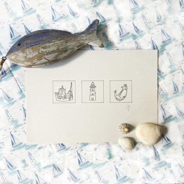 The Harbour | Hand Drawn Illustration | Limited Edition | Alison Collins