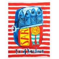 Tin of Sardines Tea Towel | Cotton Tea Towel