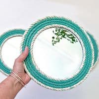 Trio of Green Fishing Rope Mirrors | Wall Mirror | Rachel White