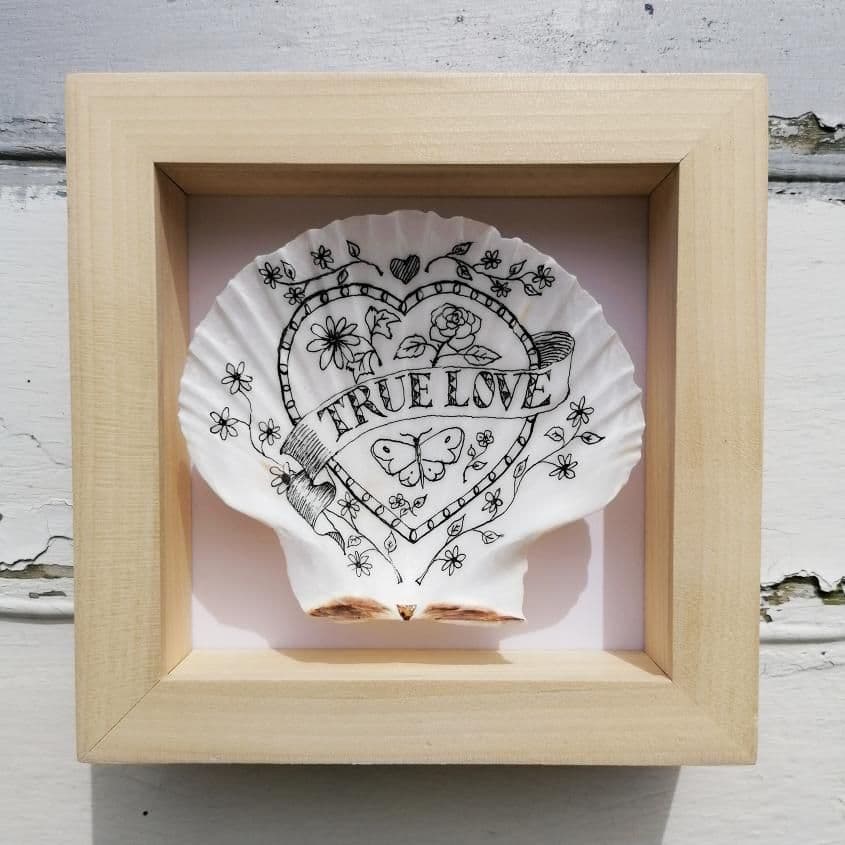 True Love – Framed Shell Art