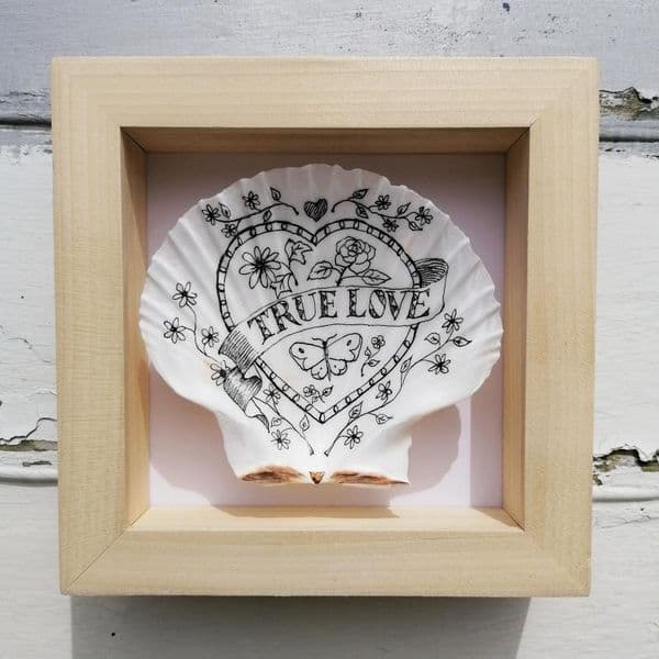 True Love Framed Shell Art | Kim Lynch
